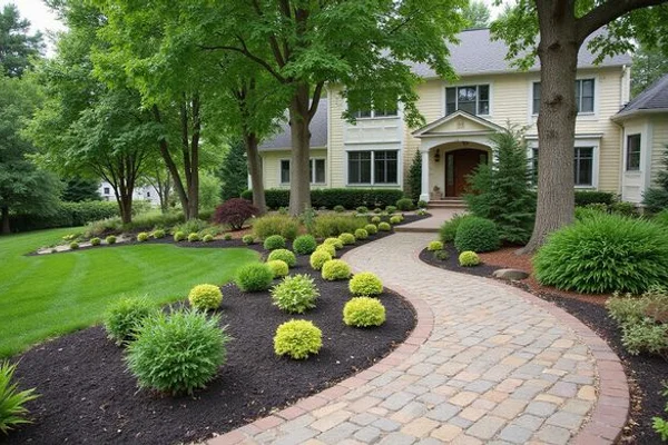 Residential landscape design with native plantings in Southington